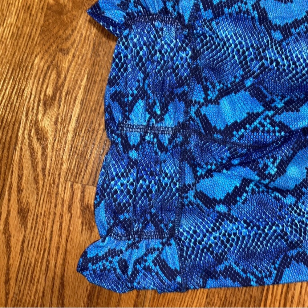 Body Language Leggings Snakeskin Python Print Blue High Rise Large Shrilled RARE - Picture 3 of 4